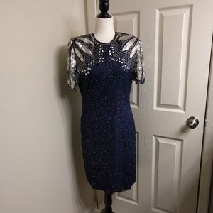 Laurence Kazar Vintage Sequined Evening Dress